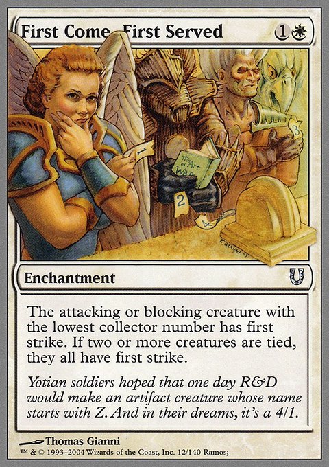 First Come, First Served, Unhinged #12, Magic: The Gathering card