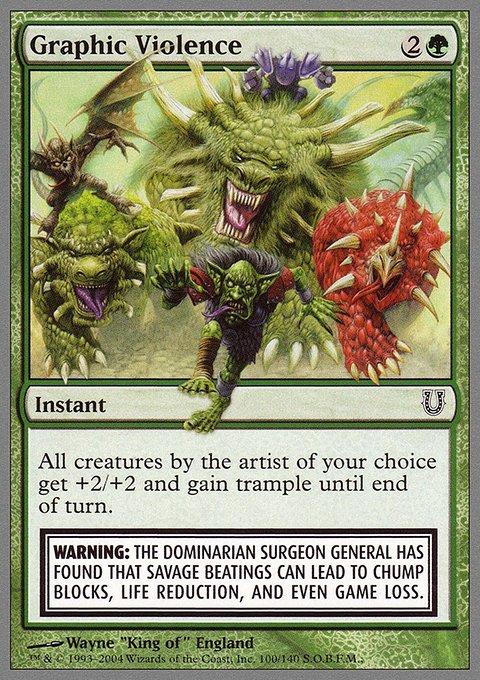 Graphic Violence, Unhinged #100, Magic: The Gathering card