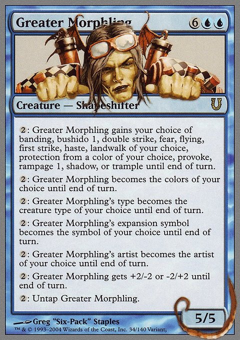 Greater Morphling, Unhinged #34, Magic: The Gathering card