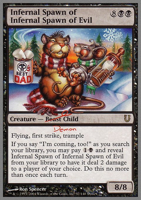 Infernal Spawn of Infernal Spawn of Evil, Unhinged #57, Magic: The Gathering card
