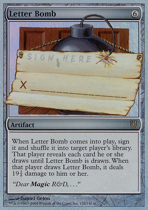Letter Bomb, Unhinged #122★, Magic: The Gathering card