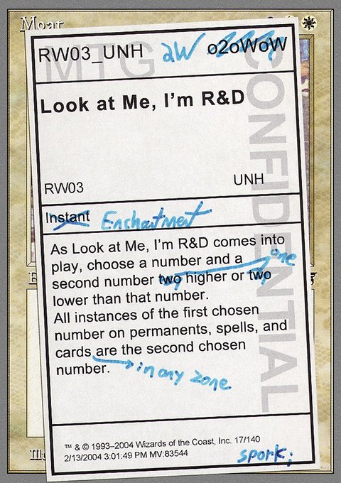 Look at Me, I'm R&D, Unhinged #17, Magic: The Gathering card
