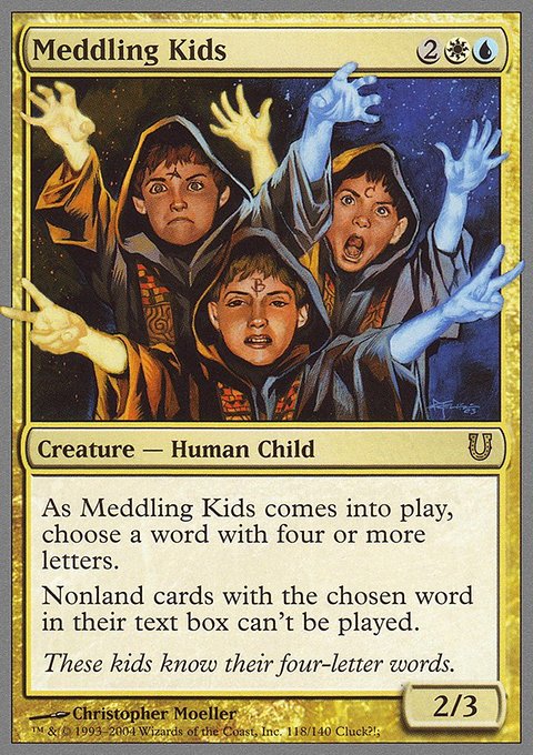 Meddling Kids, Unhinged #118, Magic: The Gathering card
