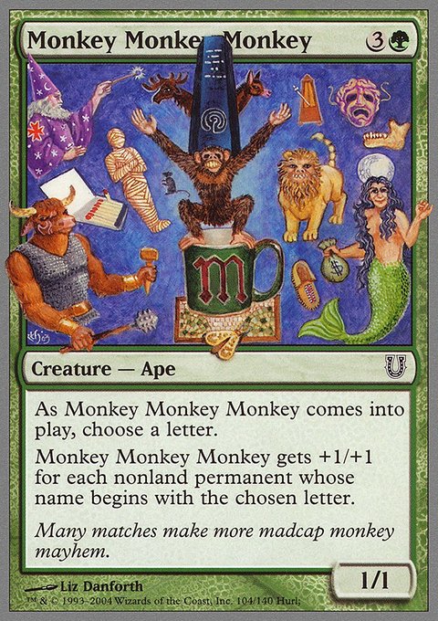 Monkey Monkey Monkey, Unhinged #104, Magic: The Gathering card