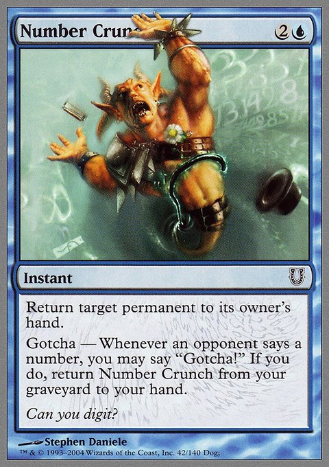 Number Crunch, Unhinged #42, Magic: The Gathering card