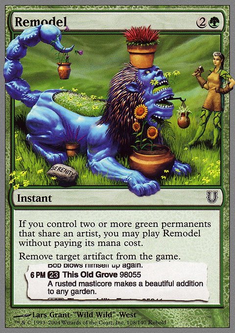Remodel, Unhinged #108, Magic: The Gathering card