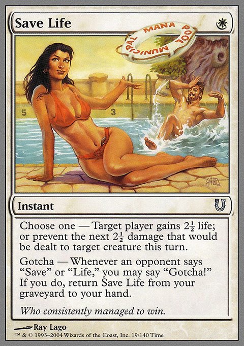 Save Life, Unhinged #19, Magic: The Gathering card