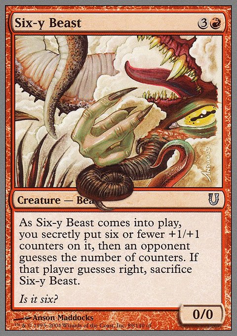 Six-y Beast, Unhinged #89, Magic: The Gathering card
