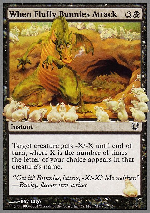When Fluffy Bunnies Attack, Unhinged #67, Magic: The Gathering card