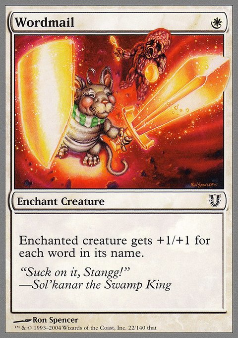 Wordmail, Unhinged #22, Magic: The Gathering card