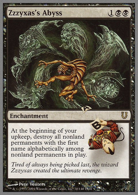 Zzzyxas's Abyss, Unhinged #70, Magic: The Gathering card