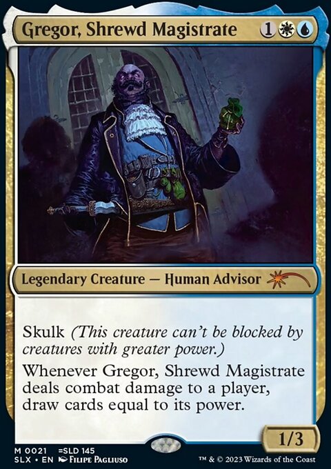 Gregor, Shrewd Magistrate, Universes Within #21, Magic: The Gathering card