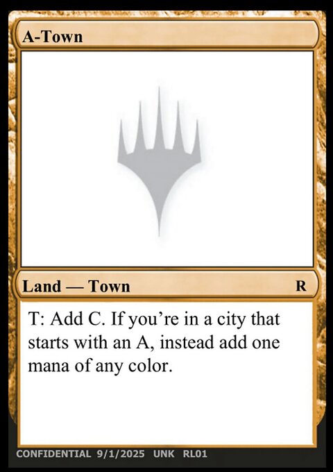 A-Town, Unknown Event #RL01e, Magic: The Gathering card