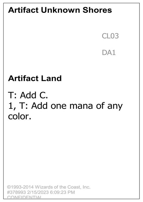 Artifact Unknown Shores, Unknown Event #CL03a, Magic: The Gathering card