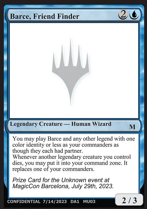 Barce, Friend Finder, Unknown Event #MU03, Magic: The Gathering card