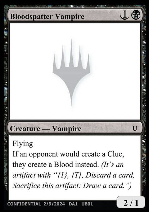 Bloodspatter Vampire, Unknown Event #UB01a, Magic: The Gathering card