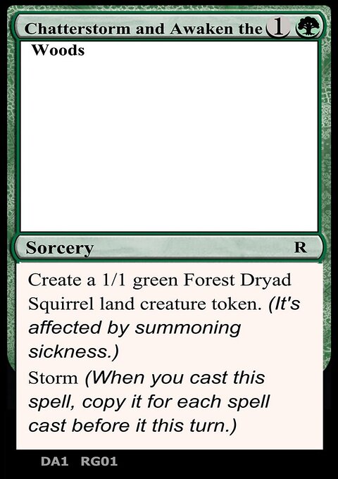 Chatterstorm and Awaken the Woods, Unknown Event #RG01a, Magic: The Gathering card