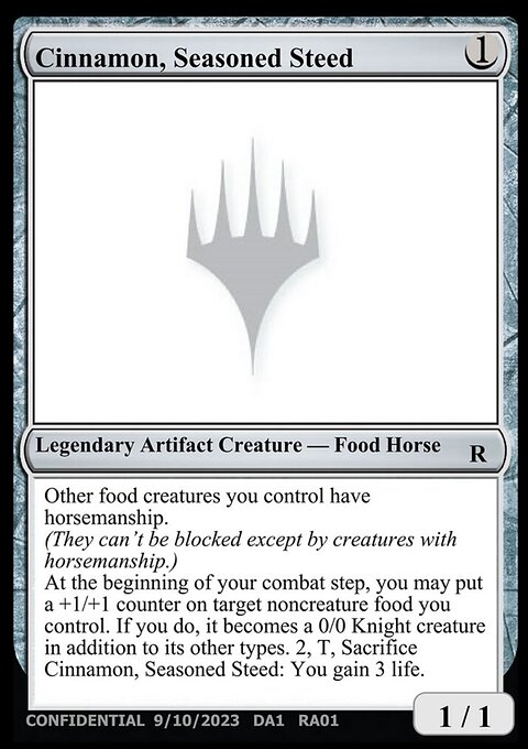 Cinnamon, Seasoned Steed, Unknown Event #RA01, Magic: The Gathering card