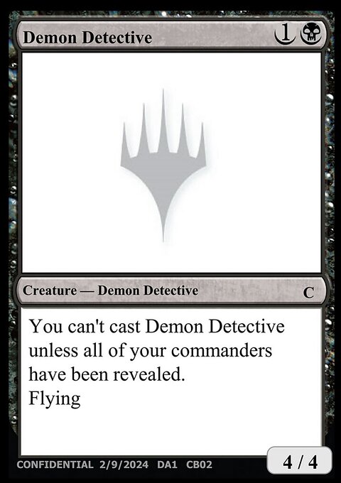 Demon Detective, Unknown Event #CB02a, Magic: The Gathering card