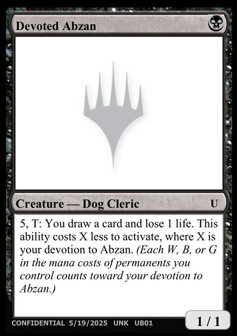 Devoted Abzan, Unknown Event #UB01, Magic: The Gathering card