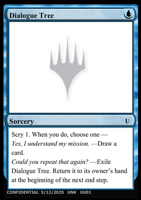 Dialogue Tree, Unknown Event #UU01, Magic: The Gathering card