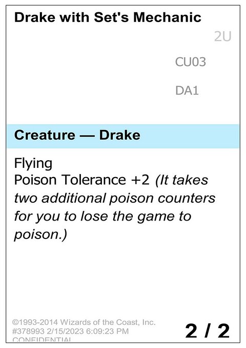 Drake with Set's Mechanic, Unknown Event #CU03, Magic: The Gathering card