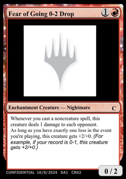 Fear of Going 0-2 Drop, Unknown Event #CR02, Magic: The Gathering card