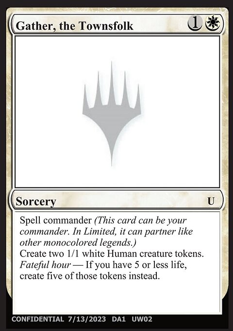 Gather, the Townsfolk, Unknown Event #UW02a, Magic: The Gathering card
