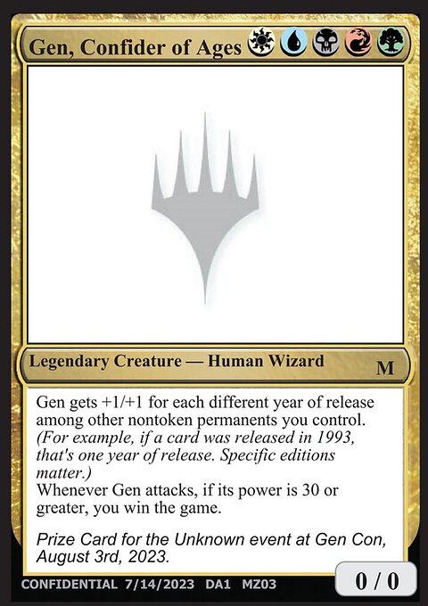 Gen, Confider of Ages, Unknown Event #MZ03, Magic: The Gathering card