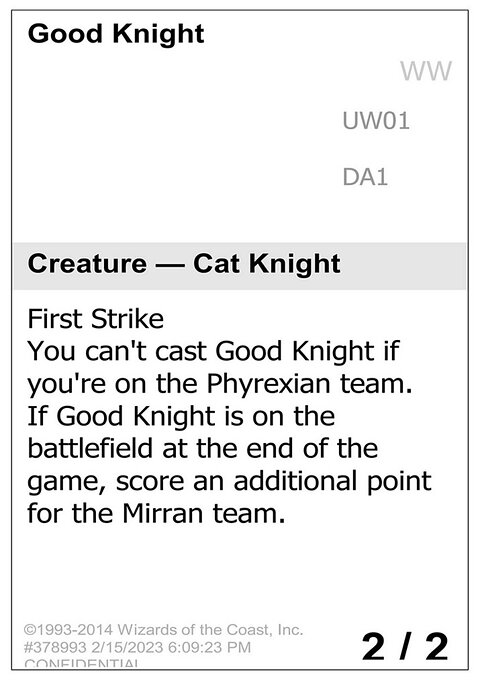 Good Knight, Unknown Event #UW01, Magic: The Gathering card