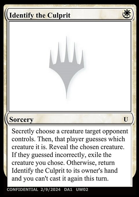 Identify the Culprit, Unknown Event #UW02c, Magic: The Gathering card
