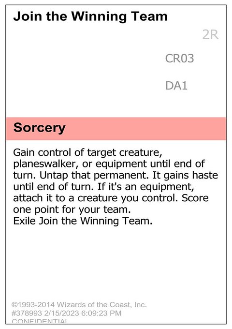 Join the Winning Team, Unknown Event #CR03d, Magic: The Gathering card