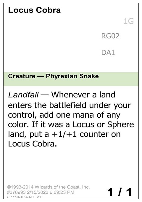 Locus Cobra, Unknown Event #RG02b, Magic: The Gathering card