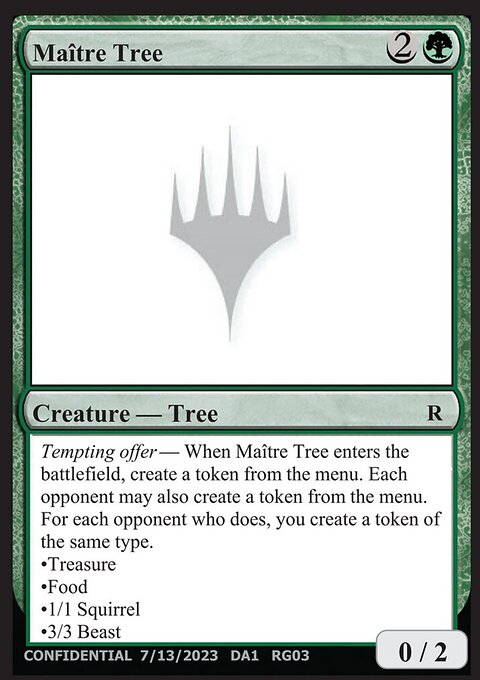 Maître Tree, Unknown Event #RG03a, Magic: The Gathering card