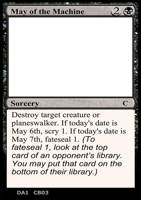 May of the Machine, Unknown Event #CB03, Magic: The Gathering card