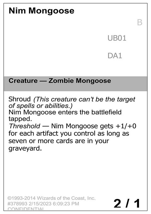 Nim Mongoose, Unknown Event #UB01b, Magic: The Gathering card