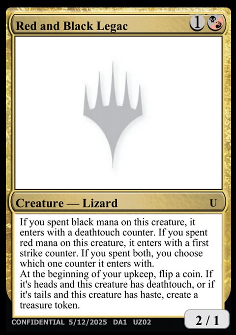Red and Black Legac, Unknown Event #UZ02, Magic: The Gathering card