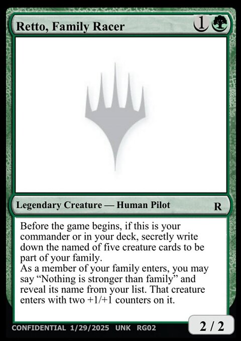 Retto, Family Racer, Unknown Event #RG02, Magic: The Gathering card
