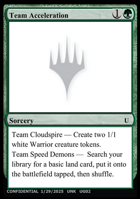 Team Acceleration, Unknown Event #UG02, Magic: The Gathering card