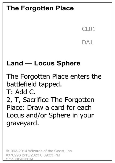 The Forgotten Place, Unknown Event #CL01a, Magic: The Gathering card