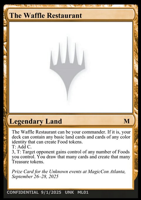 The Waffle Restaurant, Unknown Event #ML01, Magic: The Gathering card