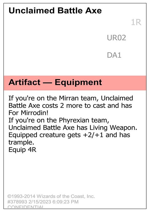 Unclaimed Battle Axe, Unknown Event #UR02c, Magic: The Gathering card