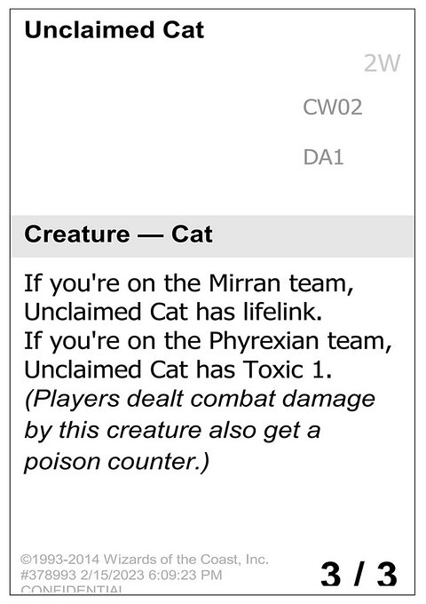 Unclaimed Cat, Unknown Event #CW02, Magic: The Gathering card