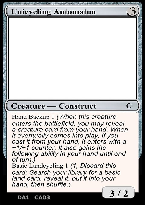 Unicycling Automaton, Unknown Event #CA03, Magic: The Gathering card