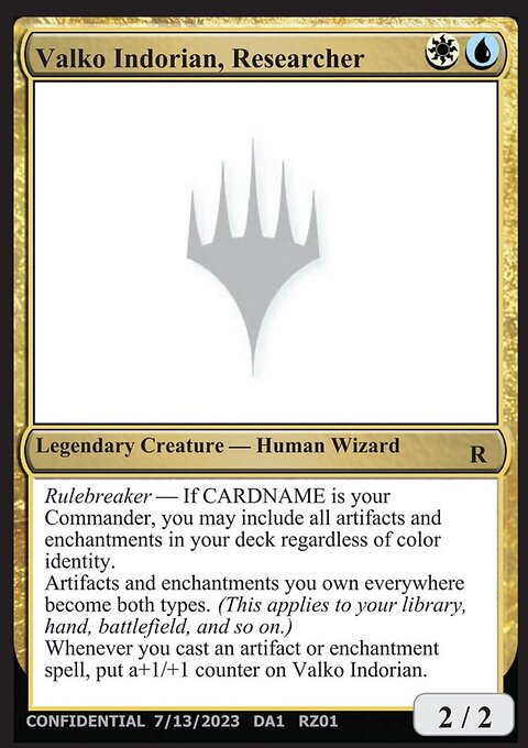 Valko Indorian, Researcher, Unknown Event #RZ01c, Magic: The Gathering card