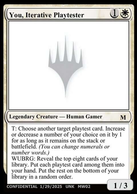 You, Iterative Playtester, Unknown Event #MW02a, Magic: The Gathering card
