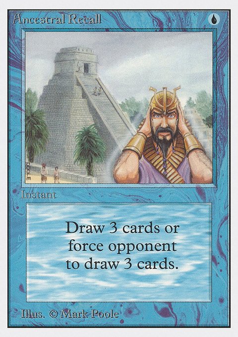 Ancestral Recall, Unlimited Edition #48, Magic: The Gathering card