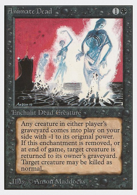 Animate Dead, Unlimited Edition #93, Magic: The Gathering card