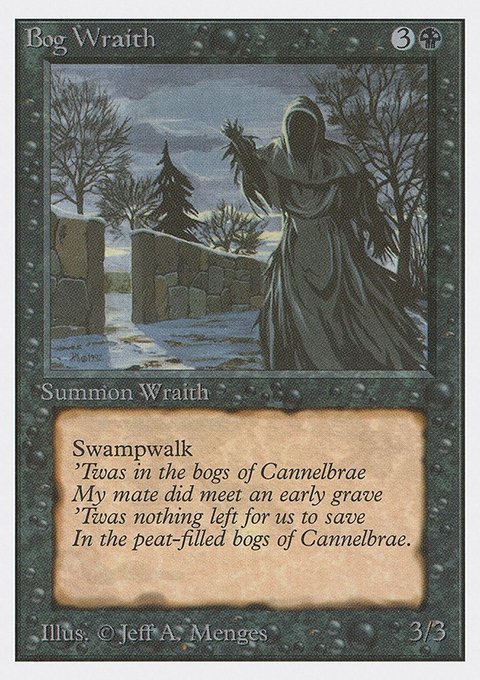 Bog Wraith, Unlimited Edition #96, Magic: The Gathering card
