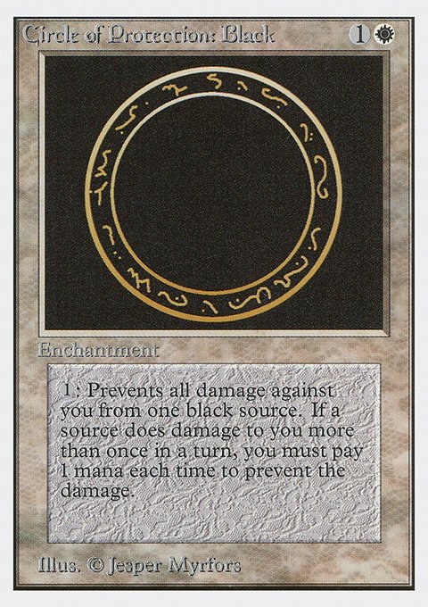Circle of Protection: Black, Unlimited Edition #10, Magic: The Gathering card